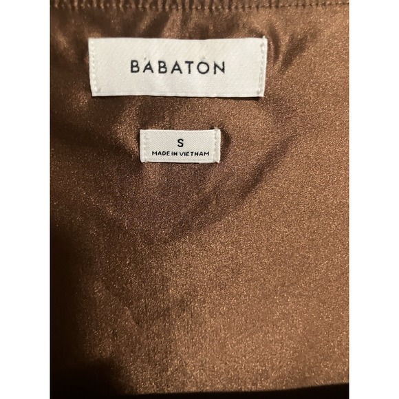 Aritzia Babaton  Cropped Satinette Squareneck Longsleeve Copper Top  Small - Picture 4 of 8